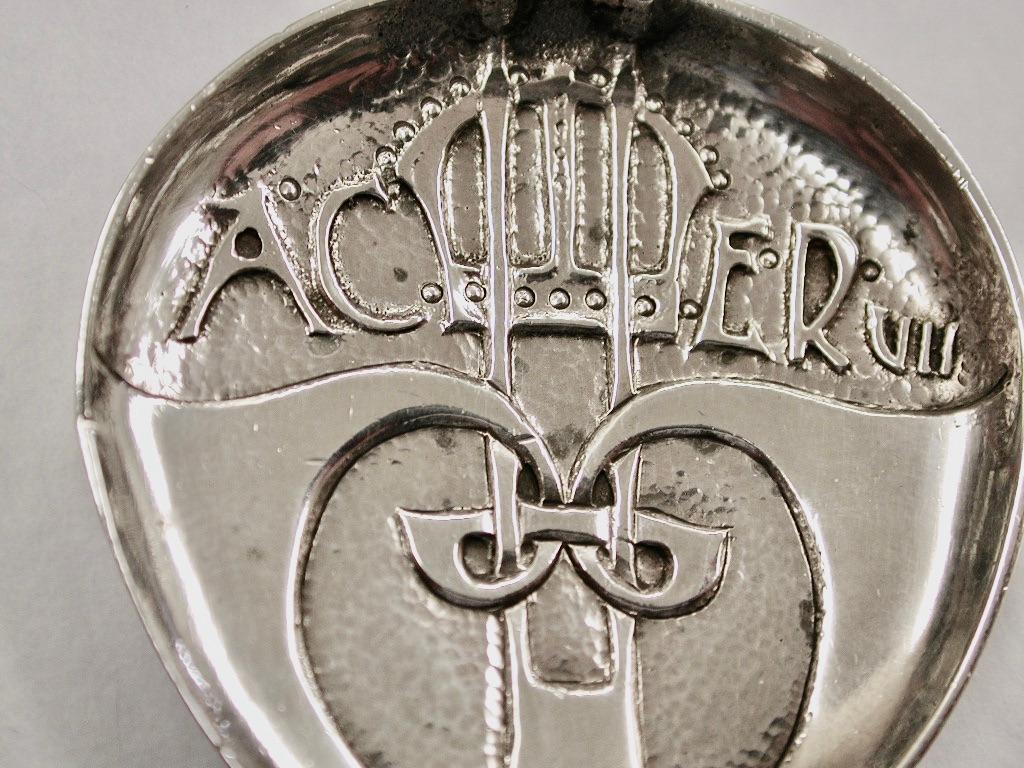 Early 20th Century Silver Archibald Knox Coronation Caddy Spoon Made for Liberty & Co, 1901