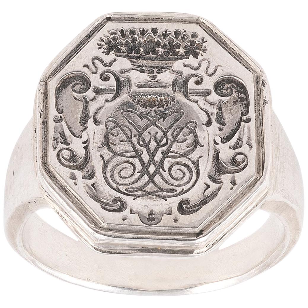 Silver Armorial Signet Ring Second Quarter of the 18th Century