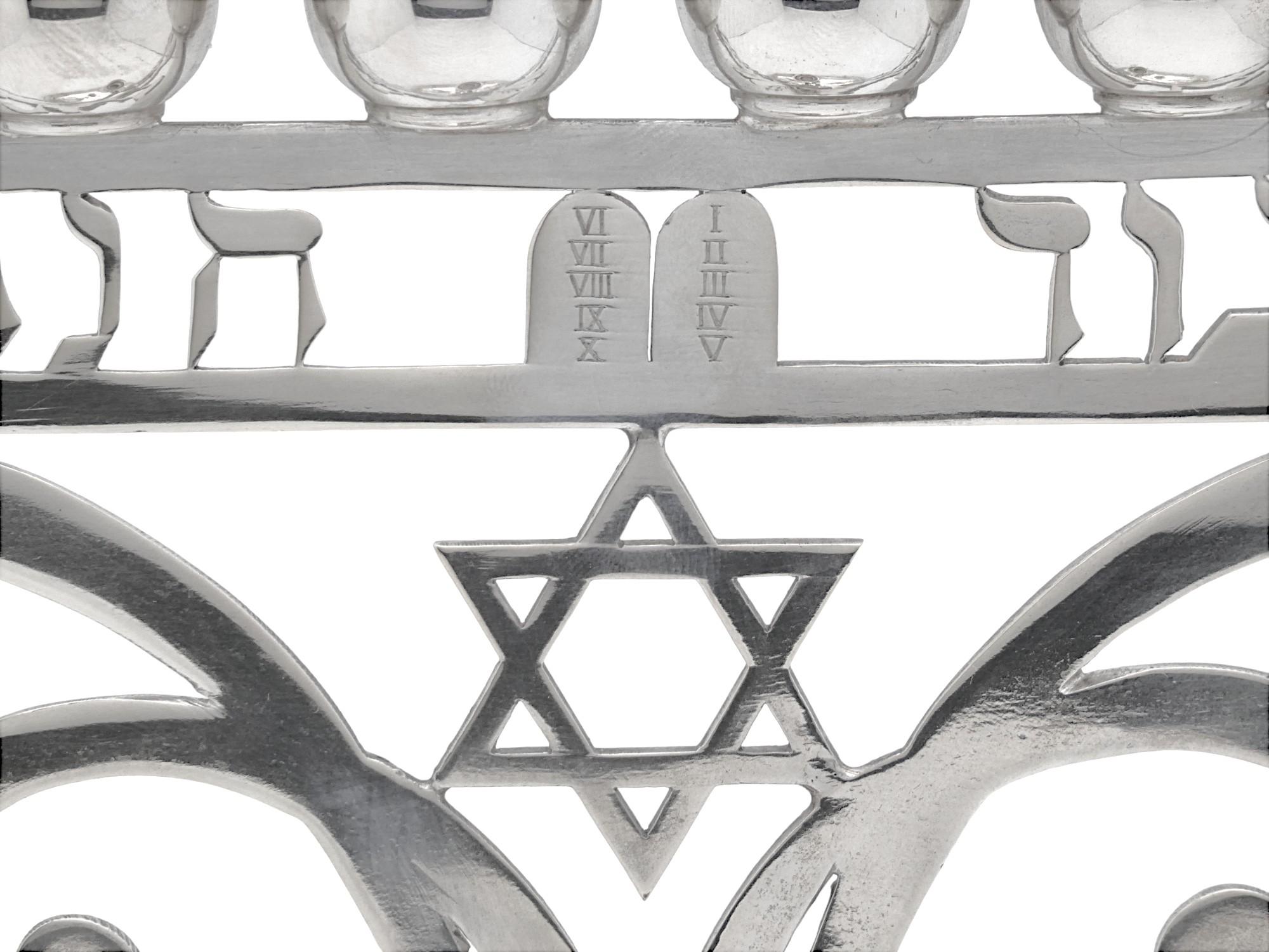 A Silver Austrian Hannukah Lamp, Circa 1925 For Sale 3