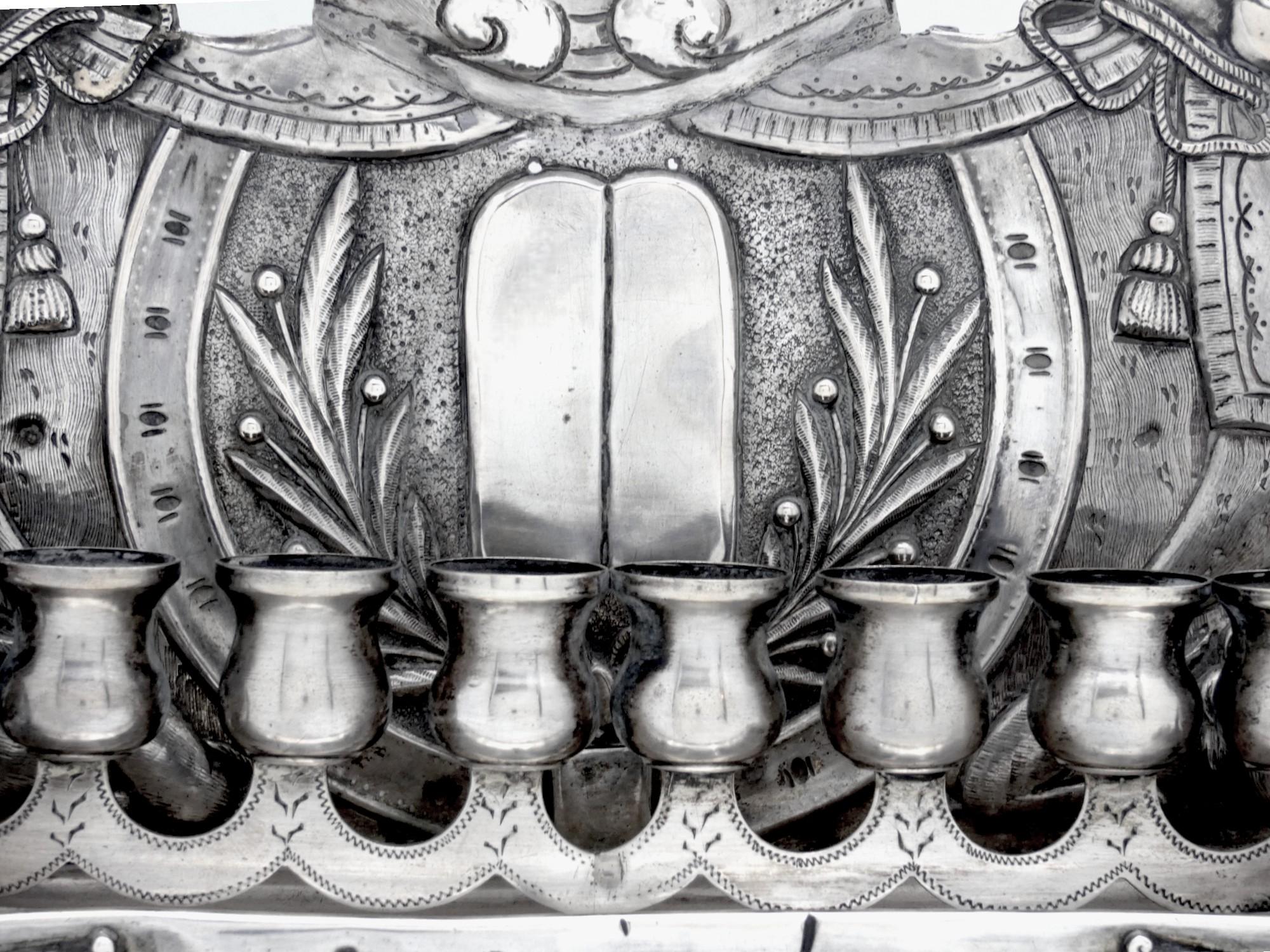 A Silver Austrian Hannukah Lamp, late 19th Century For Sale 2