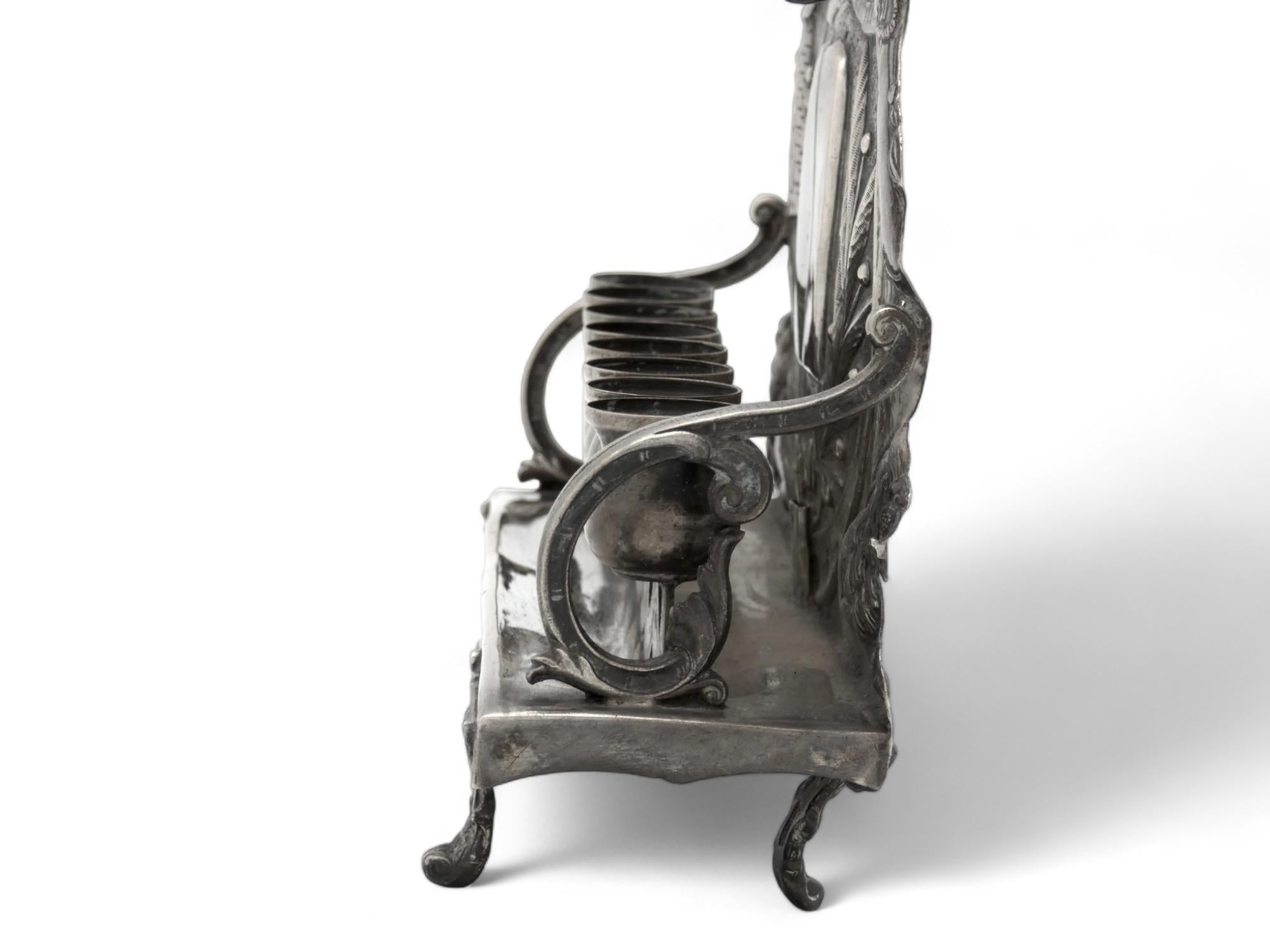 A Silver Austrian Hannukah Lamp, late 19th Century For Sale 3