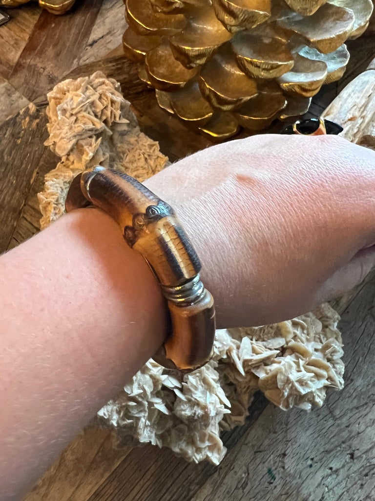 A silver, Bamboo and enamel bracelet by Gucci. at 1stDibs  display picture 3