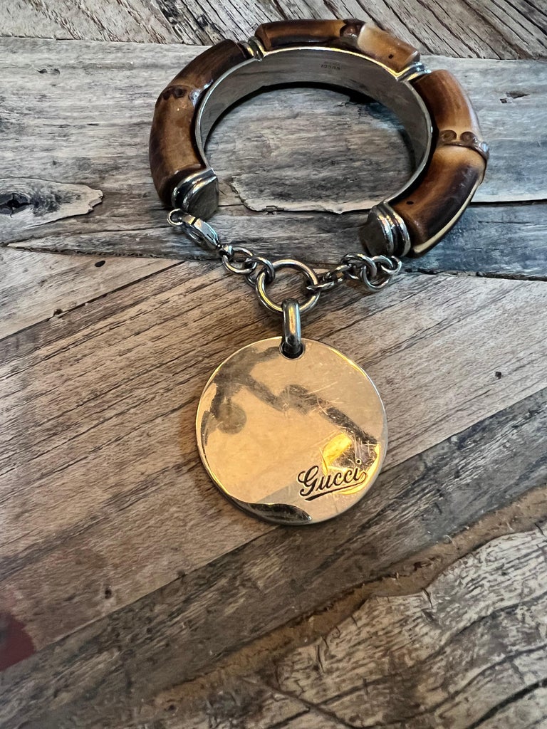 A silver, Bamboo and enamel bracelet by Gucci. at 1stDibs  display picture 2