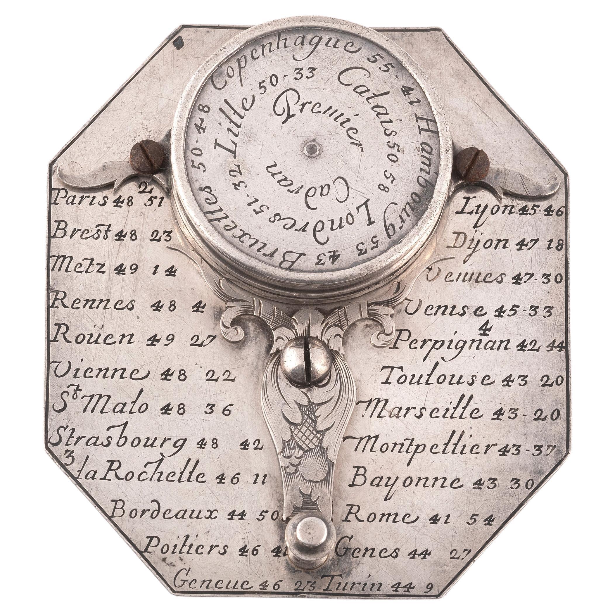 Carved A Silver Butterfield Dial French Early 18th Century