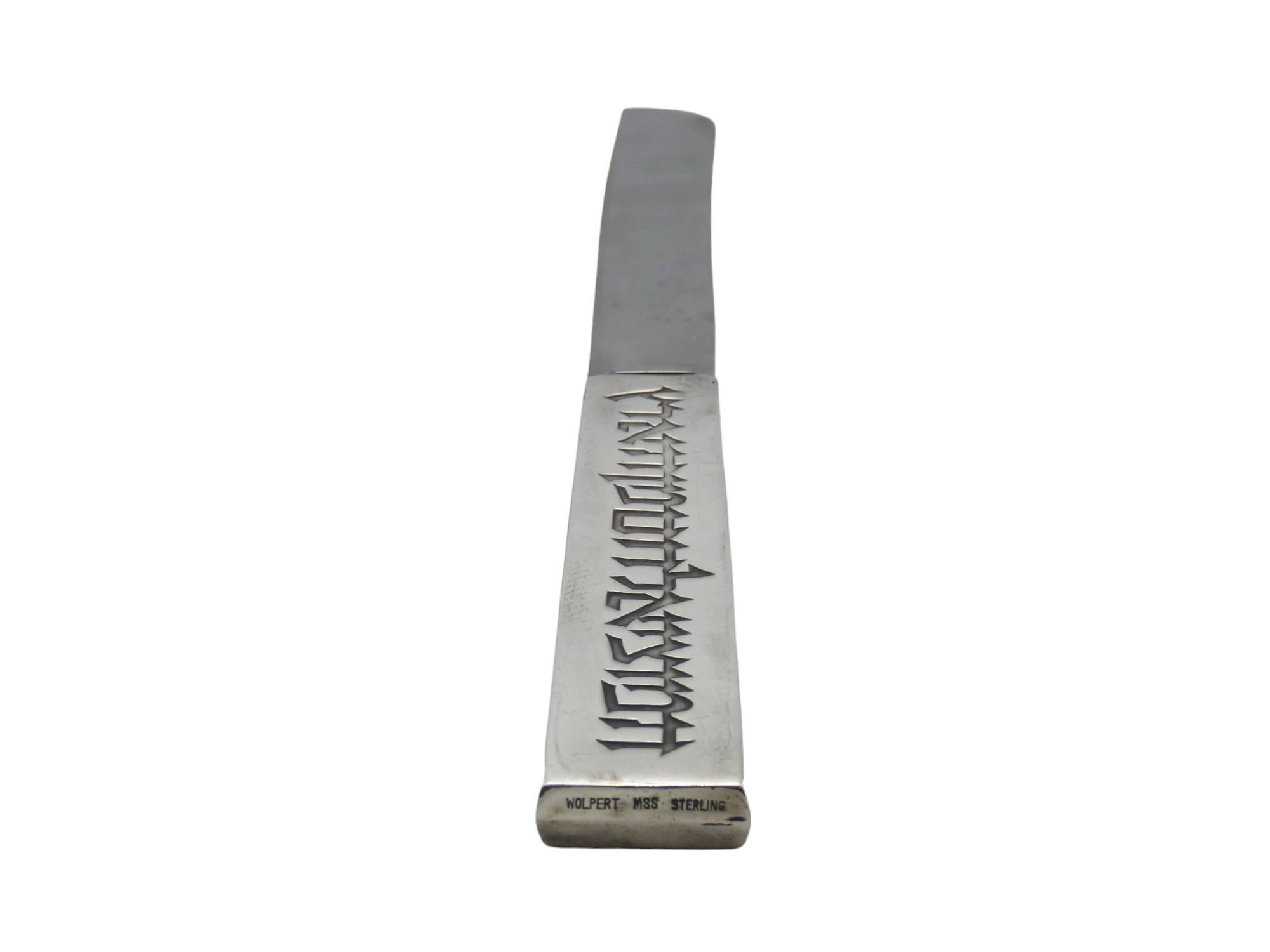Cuchillo de plata para Challah de Ludwig Wolpert, años 70 Silver en venta