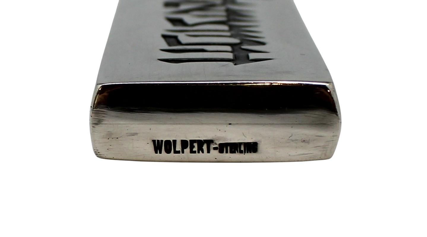 Un mango de plata para cuchillo de Challah de Ludwig Yehuda Wolpert finales del siglo XX en venta