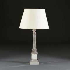 Silver Column Lamp with Corinthian Capital