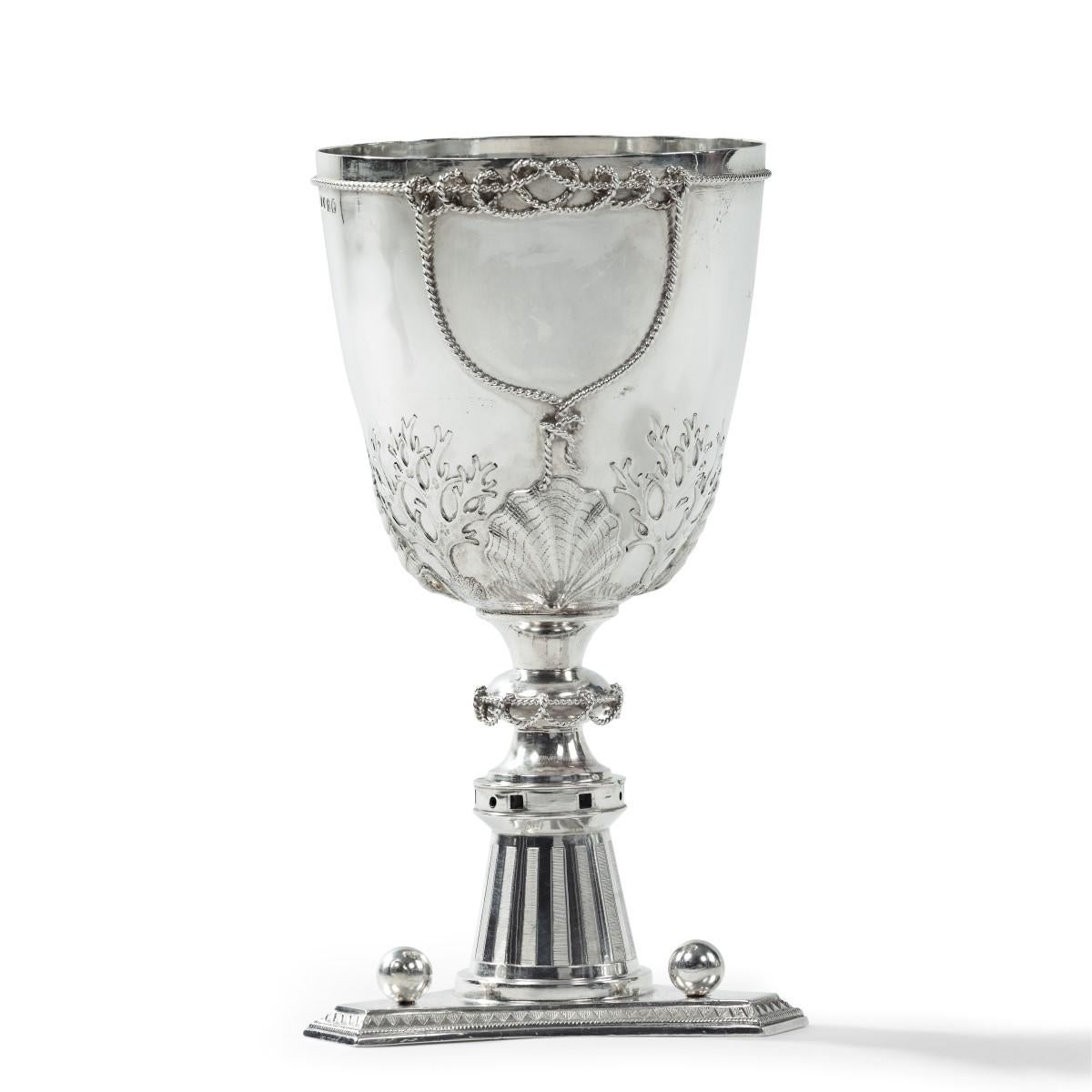 English Silver Cup by Henry Wilkinson, Dated 1874 For Sale