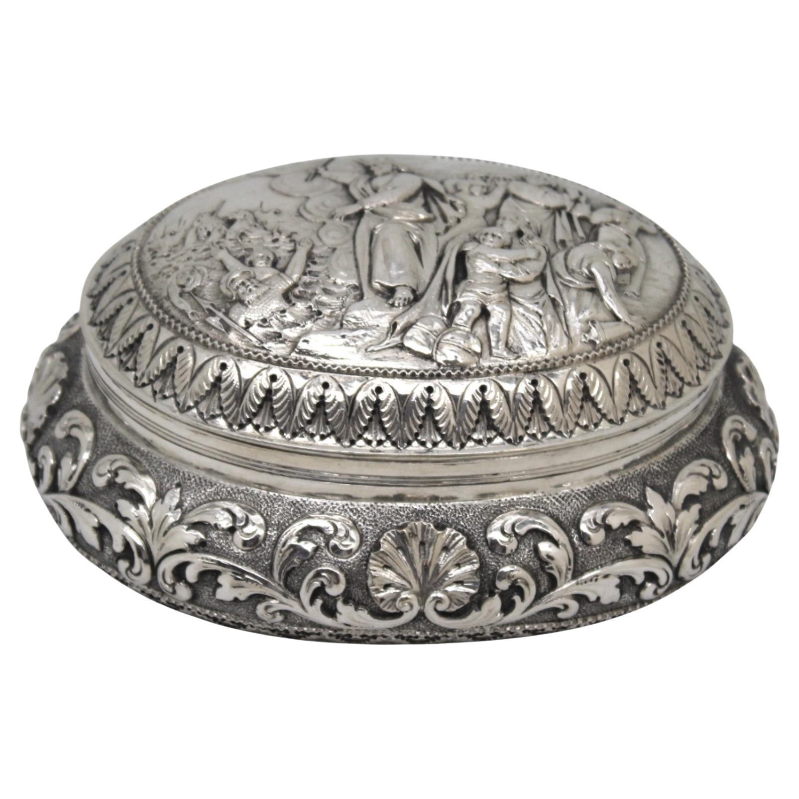 A. Silver Dutch Etrog Box, Niederlande CIRCA 1900 im Angebot