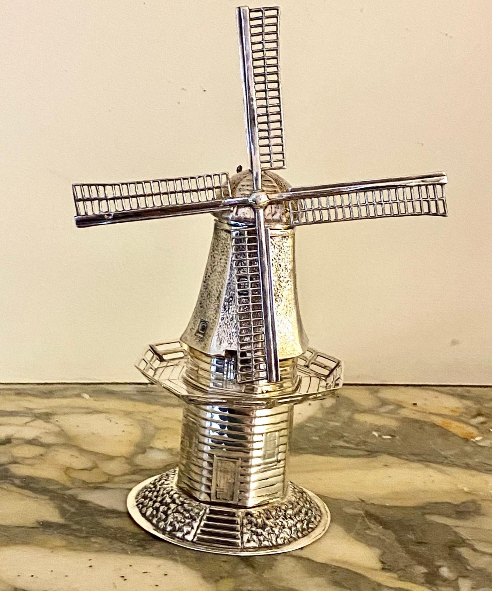 Silver Dutch Windmill, 1968, Handmade In Good Condition For Sale In Heerlen, NL