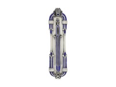 Estuche para mezuzá de plata y esmalte de Dudik Swed Israel, 1996