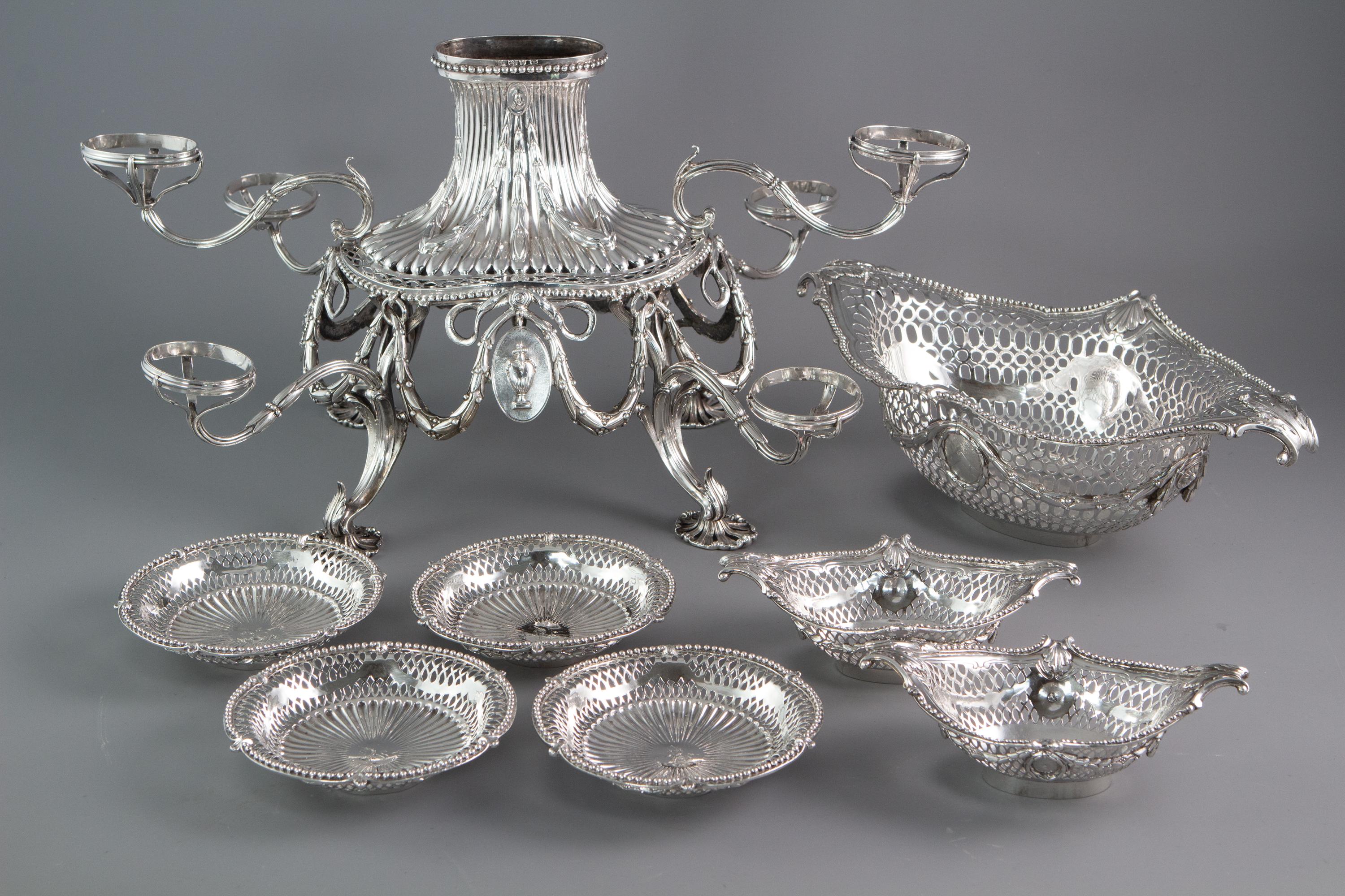 Silver Epergne or Table Centrepiece, Thomas Pitts, London 1773 8