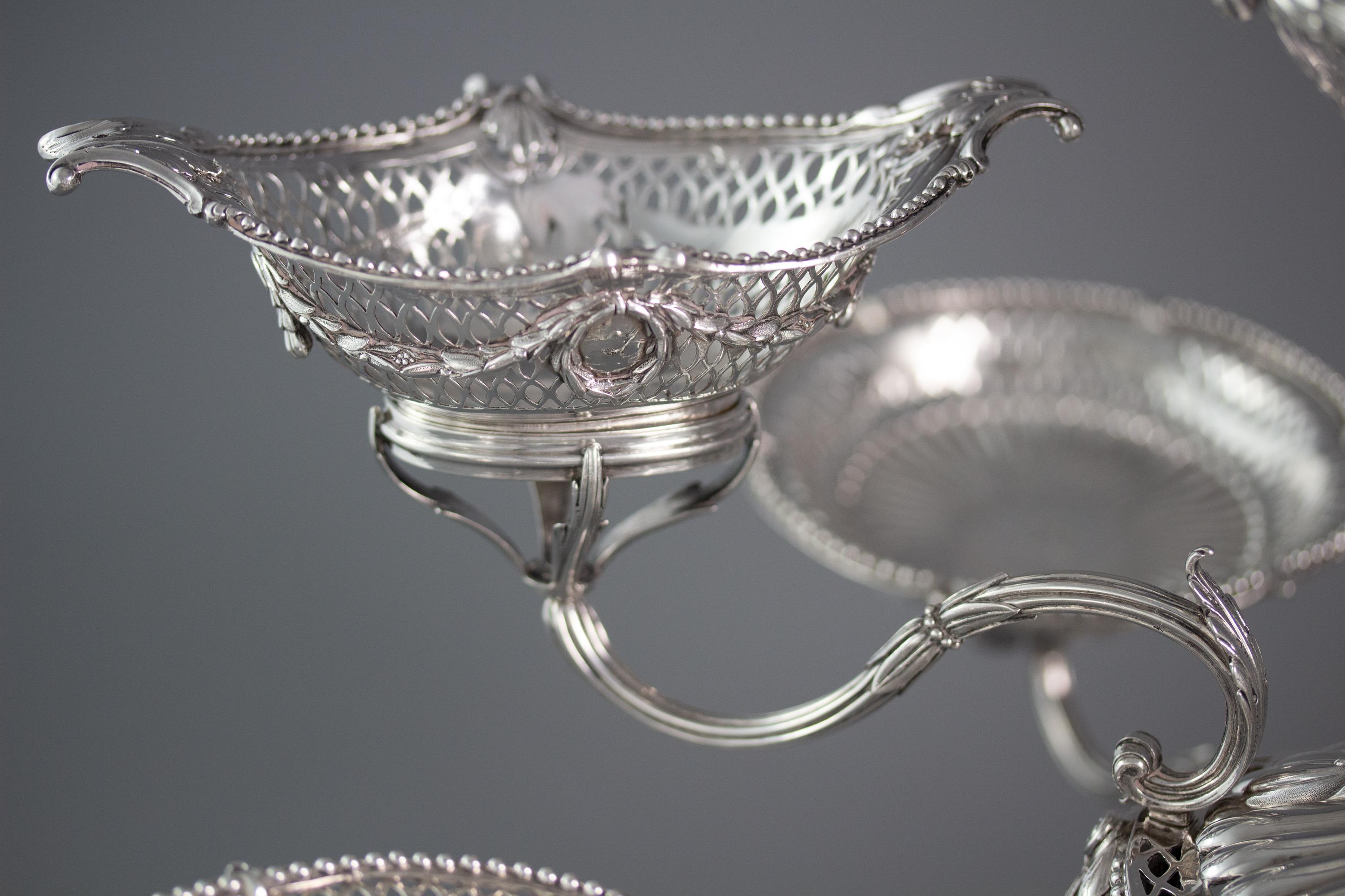 Silver Epergne or Table Centrepiece, Thomas Pitts, London 1773 In Good Condition In Cornwall, GB