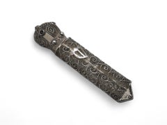 A Silver Filigree Mezuzah Case, Israel Circa 1950