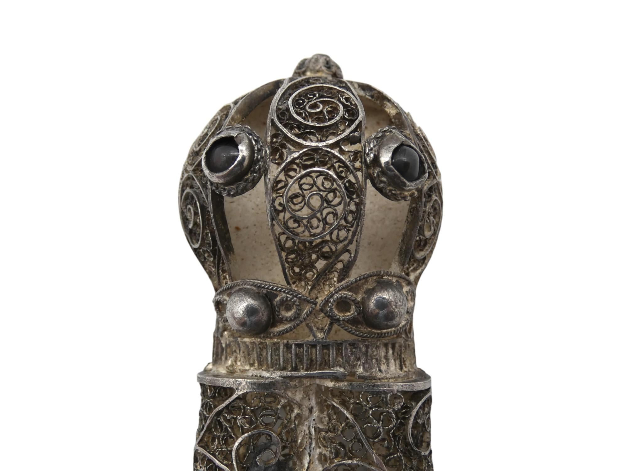 Israeliano Astuccio per Mezuzah in filigrana d'argento, Israel, circa 1950 in vendita