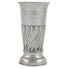 A silver flower vase 