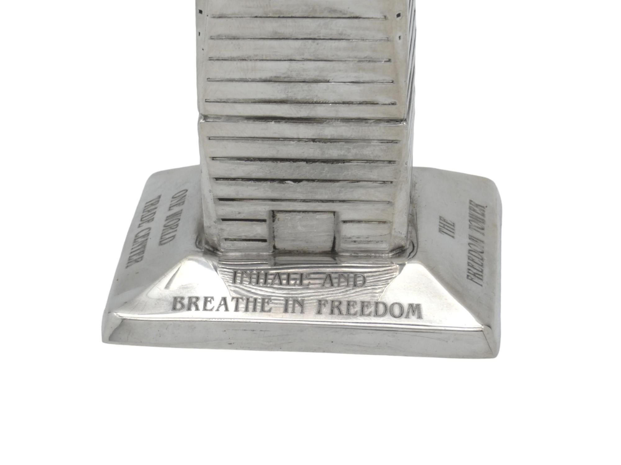 Contemporary A Silver Freedom Tower Spice Container by Tommy Gelb, New York 2014 For Sale