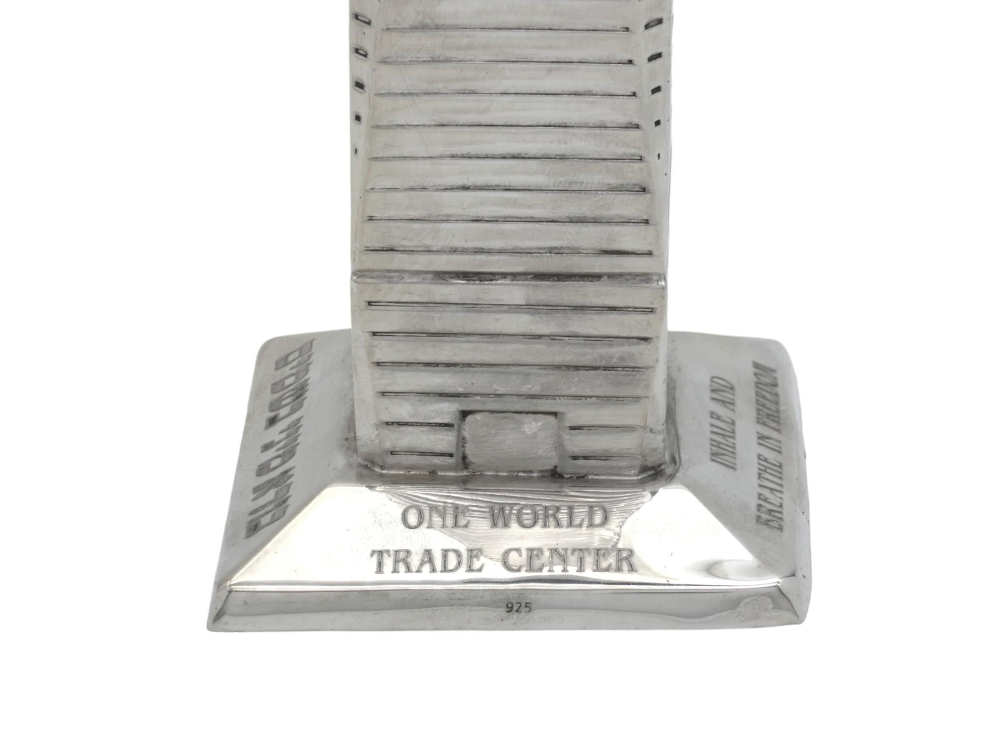 A Silver Freedom Tower Spice Container by Tommy Gelb, New York 2014 For Sale 1