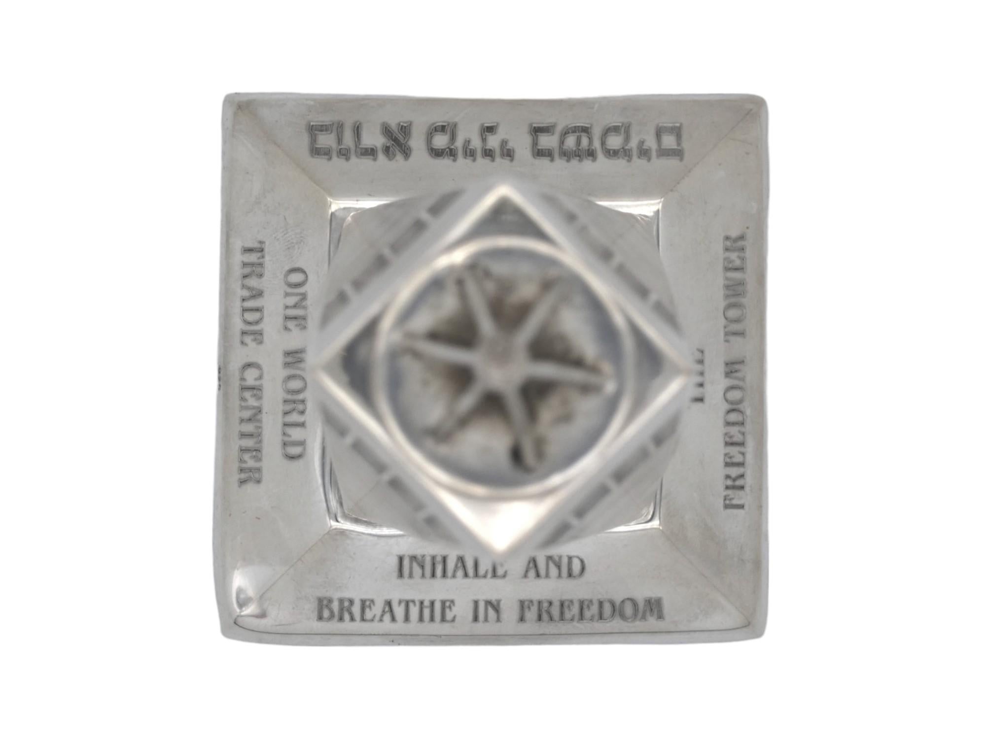 A Silver Freedom Tower Spice Container by Tommy Gelb, New York 2014 For Sale 3