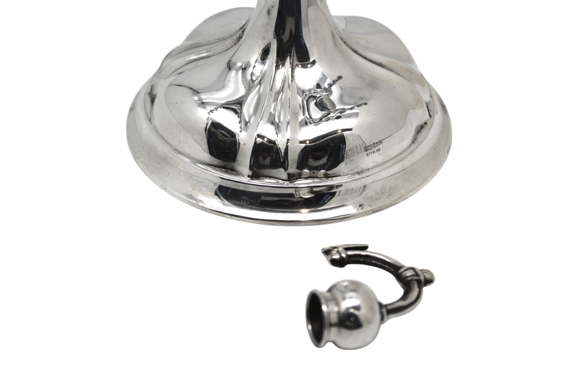 Sterling Silver A Silver German Hanukkah Lamp Circa 1930 For Sale