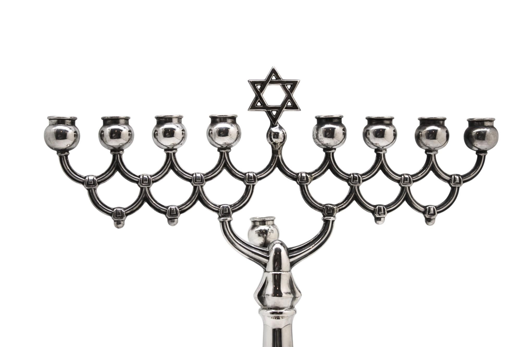 A Silver German Hanukkah Lamp Circa 1930 For Sale 1