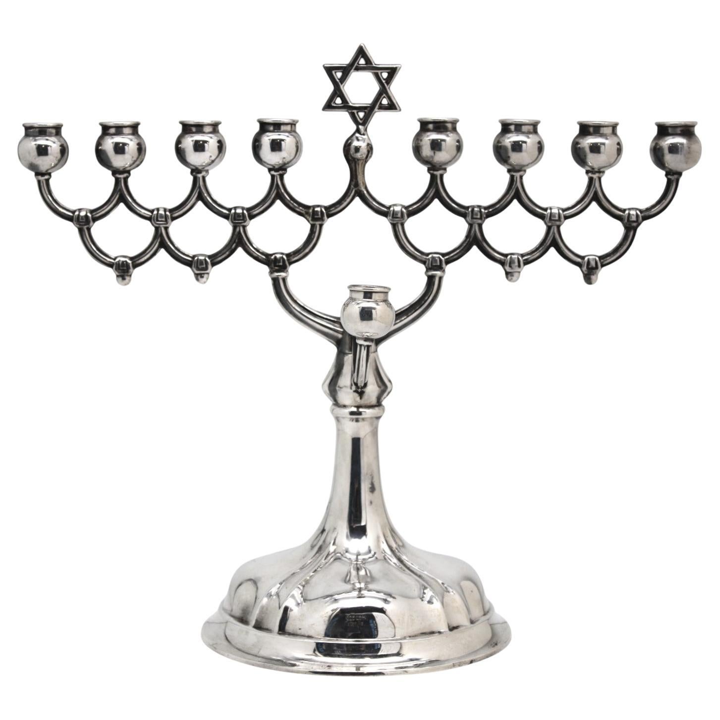 A Silver German Hanukkah Lamp Circa 1930 For Sale