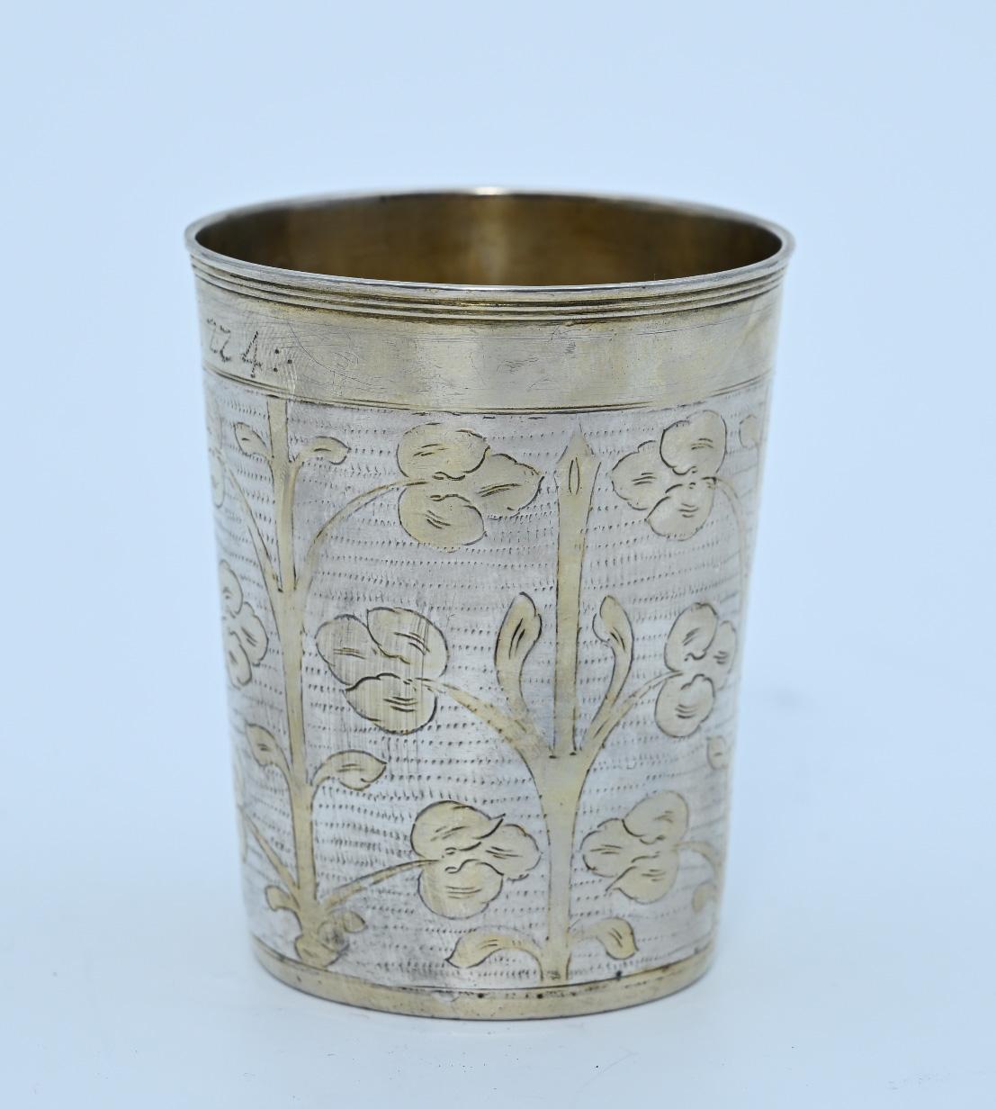 Ein versilberter Becher, Joachim Krumpholtz, Leipzig, um 1670 (Deutsch) im Angebot