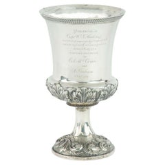 Antique A silver goblet presented to Captain W. G. Hackstaff, 1830