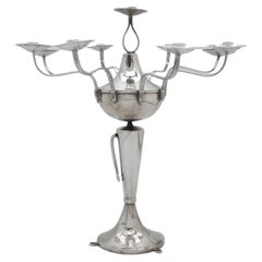 Candelabro di Hanukkah in argento, Iraq, circa 1900