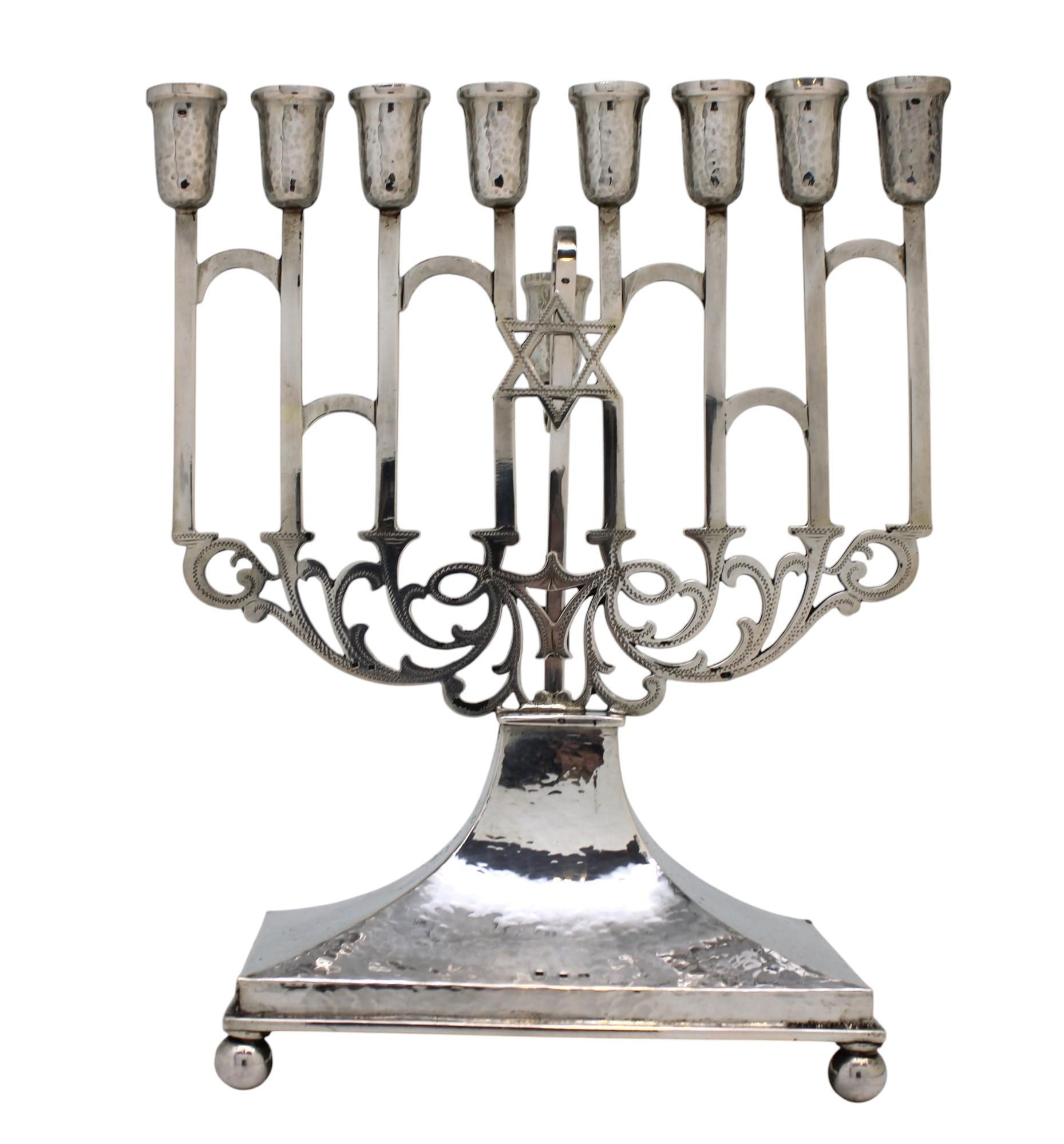 Austrian A Silver Hanukkah Lamp, Austria Circa 1925
