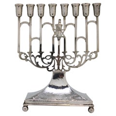 A Silver Hanukkah Lamp, Austria Circa 1925