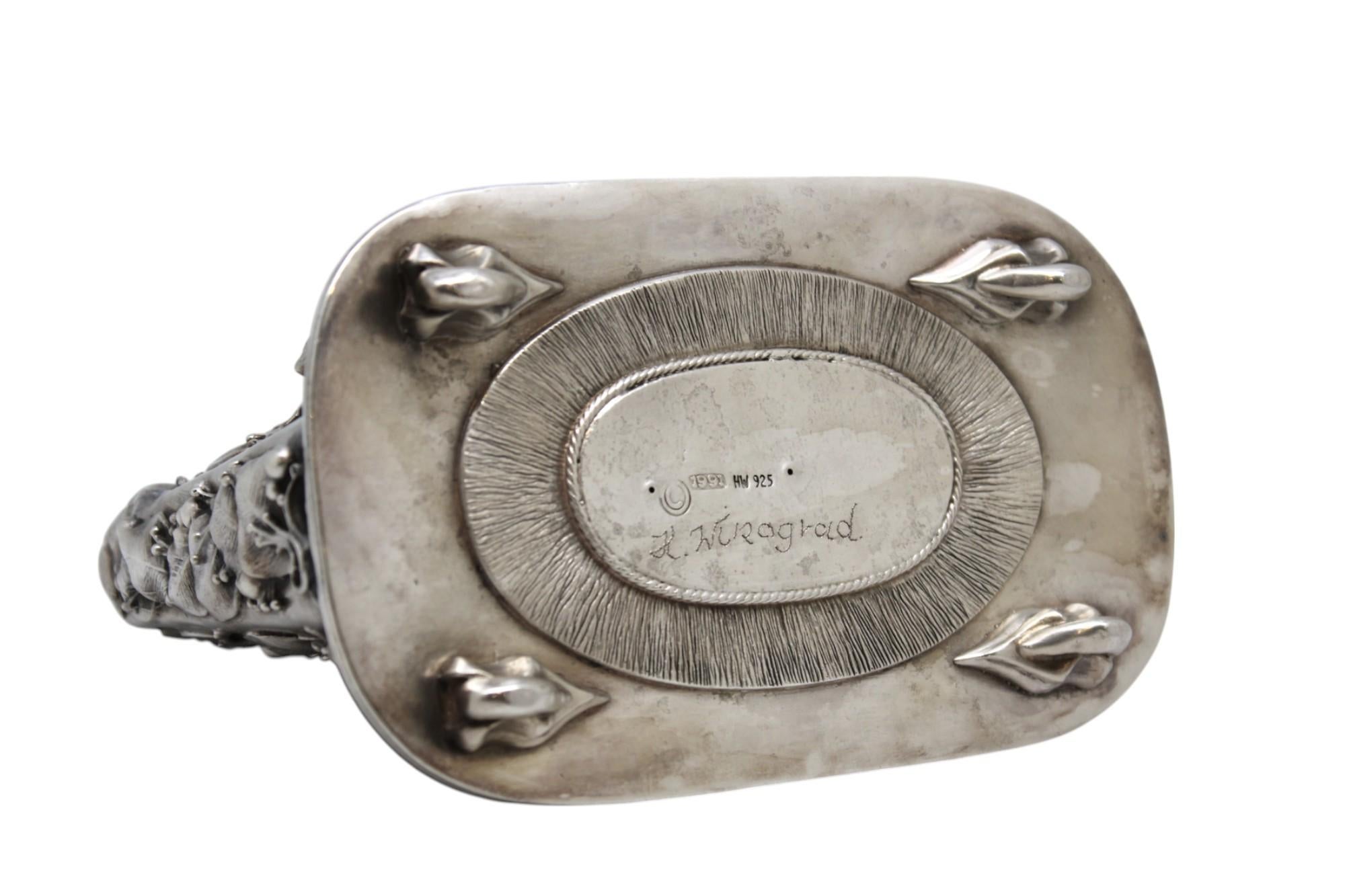 A Silver Hanukkah Lamp, par Henryk Winograd, New York 1991 en vente 5