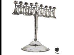 A Silver Hanukkah Lamp , Germany Circa 1930