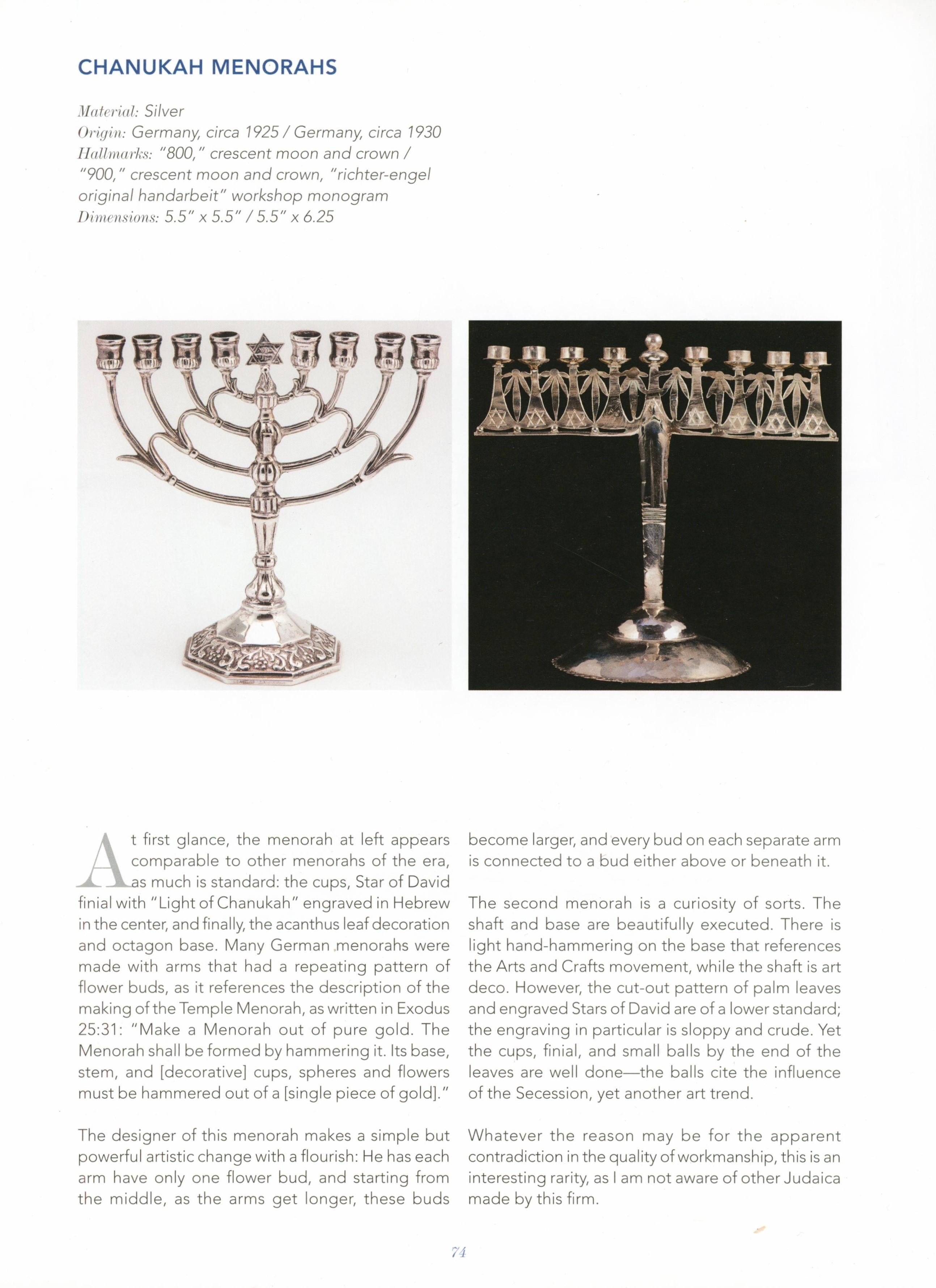 A Silver Hanukkah Lamp , Alemania Circa 1930 en venta 2