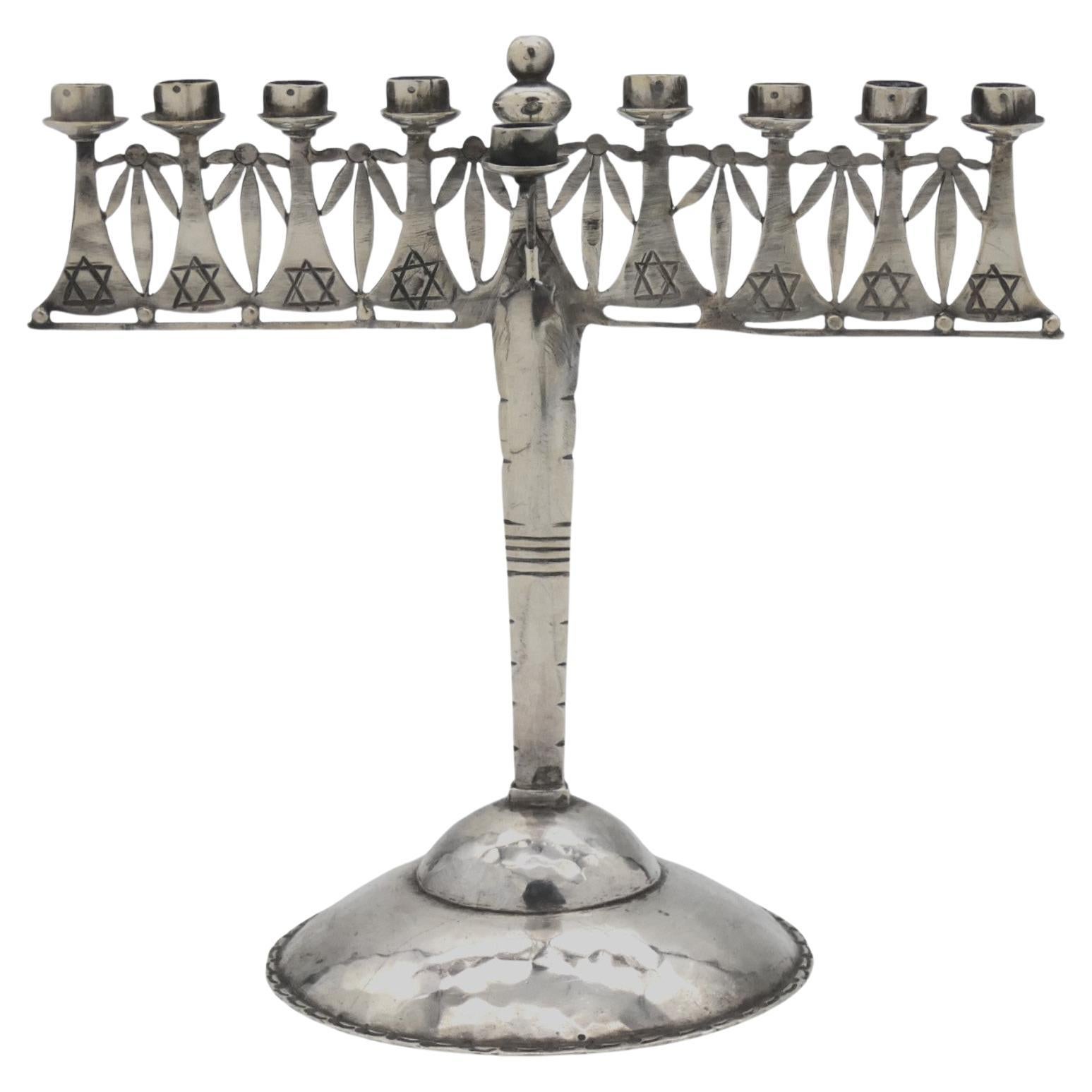 A Silver Hanukkah Lamp , Germany Circa 1930