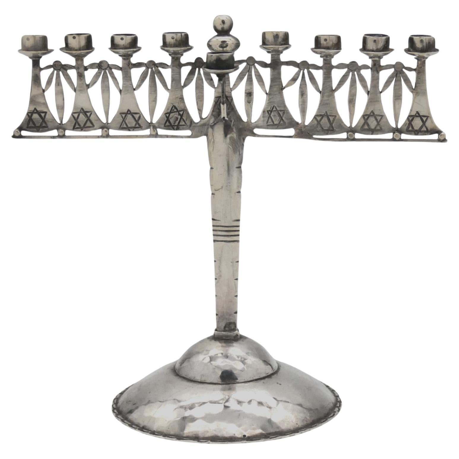 Silberne Hanukkah-Lampe, Deutschland, um 1930