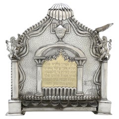 A. Silver Lámpara Menorah de Hanukkah, Nuremberg, Alemania, 1799 - 1803