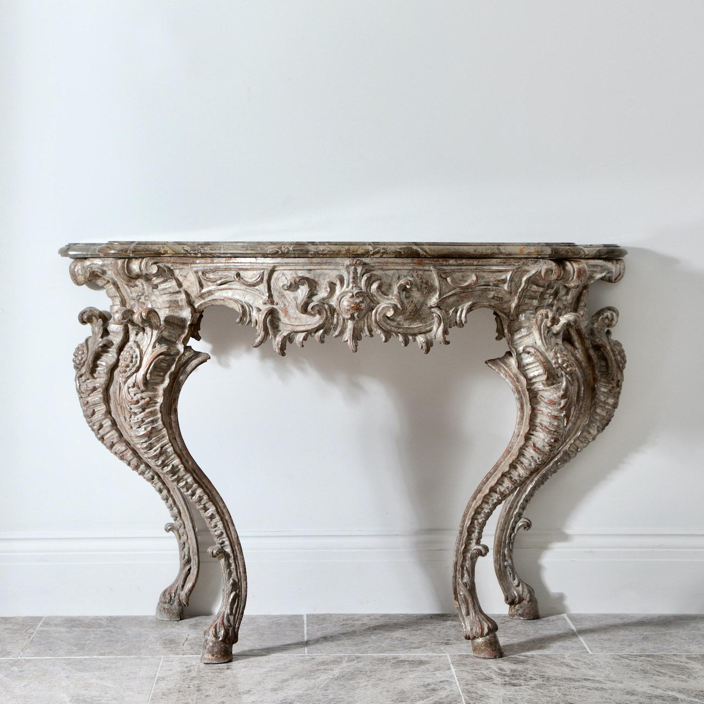 Silver Italian Console Table In Good Condition In Petworth, GB