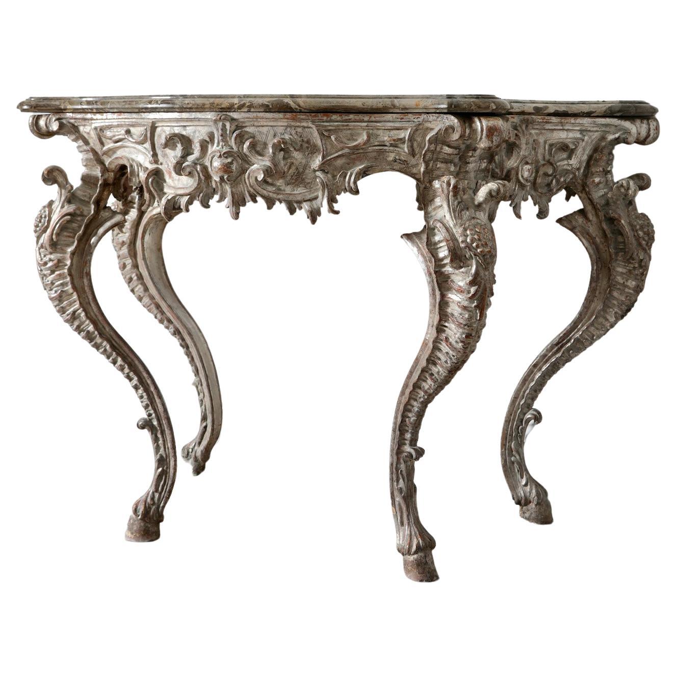 Silver Italian Console Table