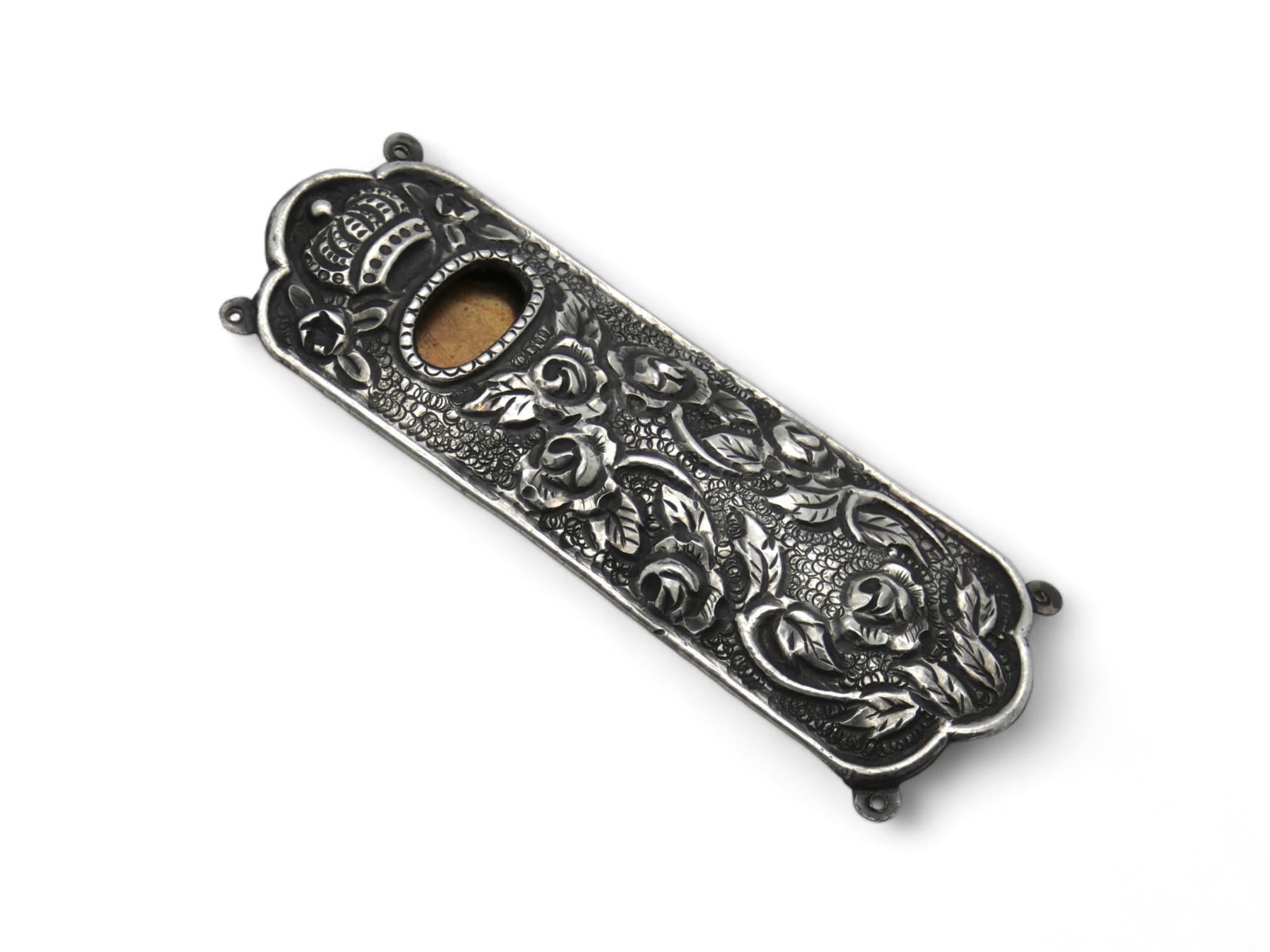 Italiano Astuccio per Mezuzah in argento, Italia, CIRCA 1900 in vendita