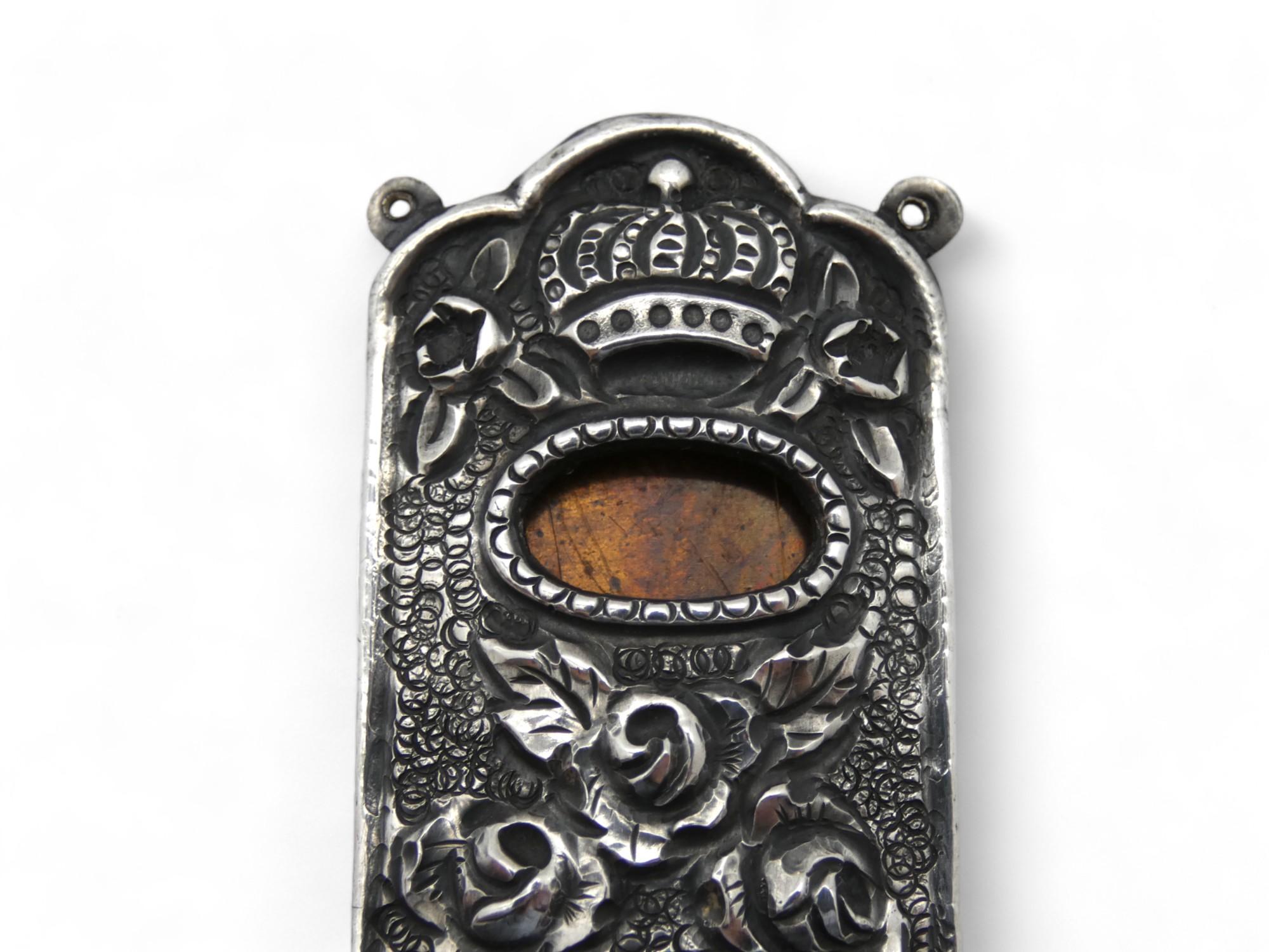 Astuccio per Mezuzah in argento, Italia, CIRCA 1900 In condizioni buone in vendita a New York, NY