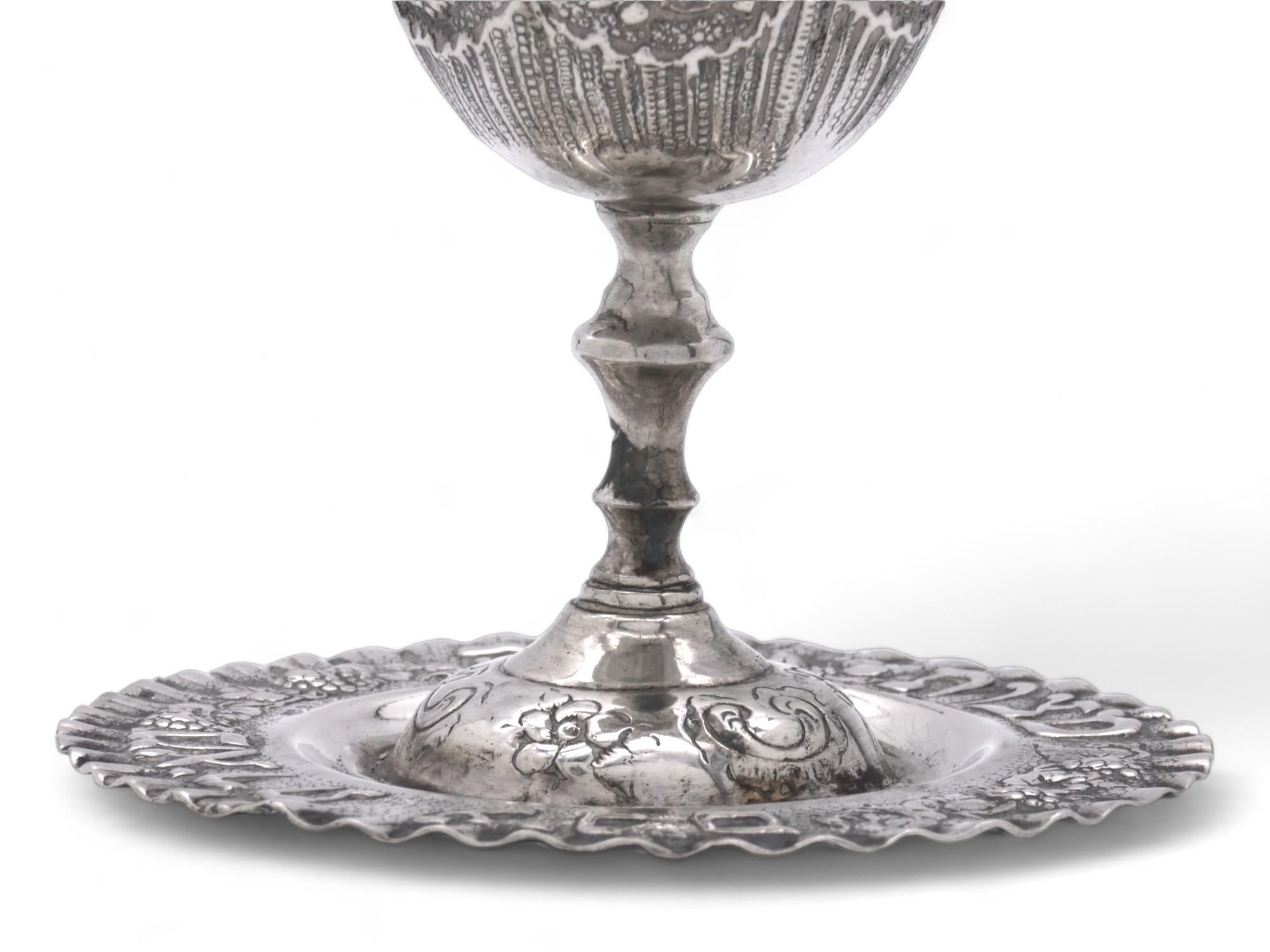 Calice da Kiddush e vassoio in argento, Germania, circa 1900 In condizioni buone in vendita a New York, NY