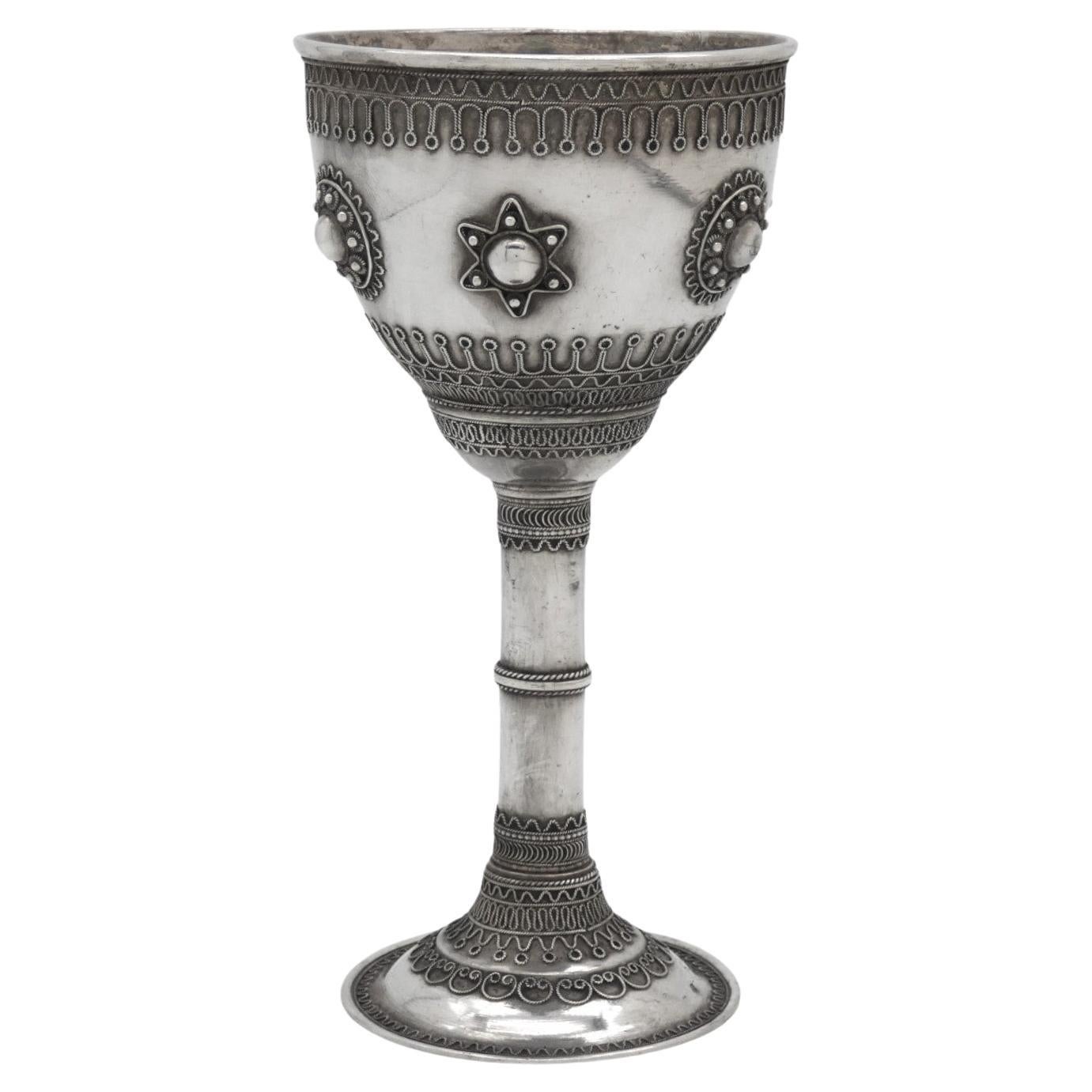 A Silver Kiddush Goblet Jerusalén Circa 1950