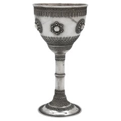 A Silver Kiddush Goblet Jerusalén Circa 1950