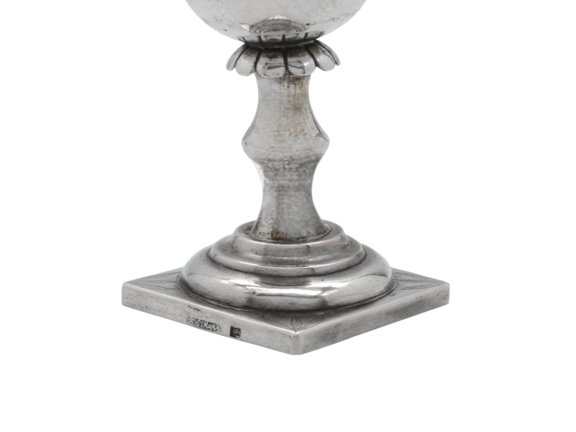 Inciso Calice Kiddush in argento, Polonia, XIX secolo in vendita