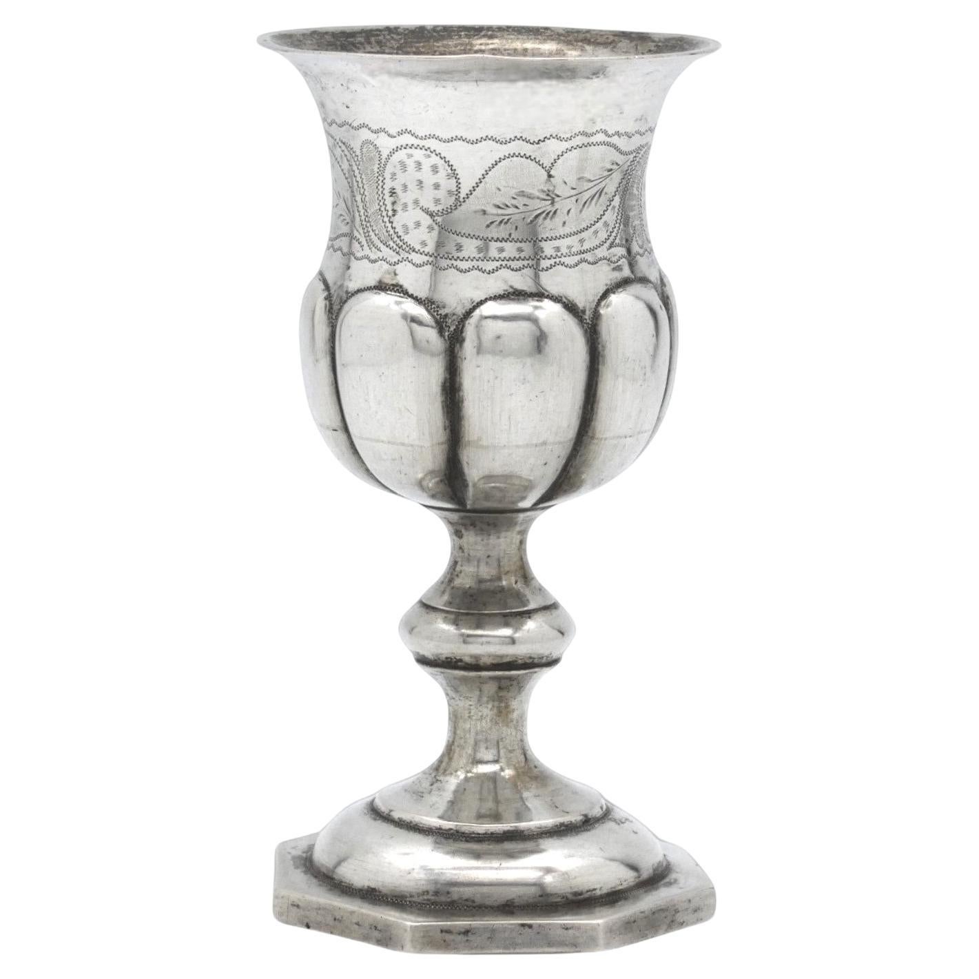 A Silver Kiddush Goblet, Poland mid 19th Century