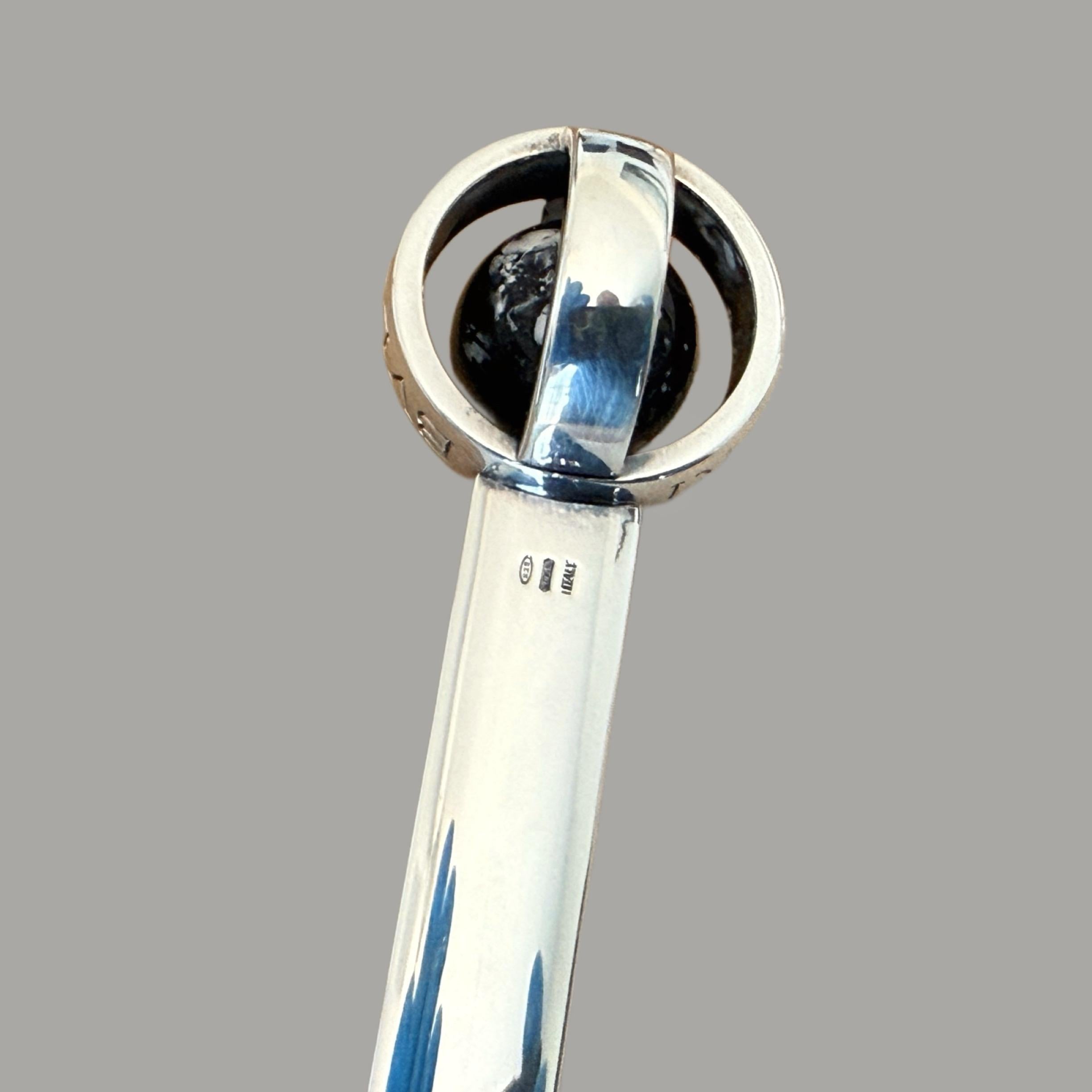 Coupe-papier en argent avec détails en onyx par Bulgari, 20e siècle en vente 8