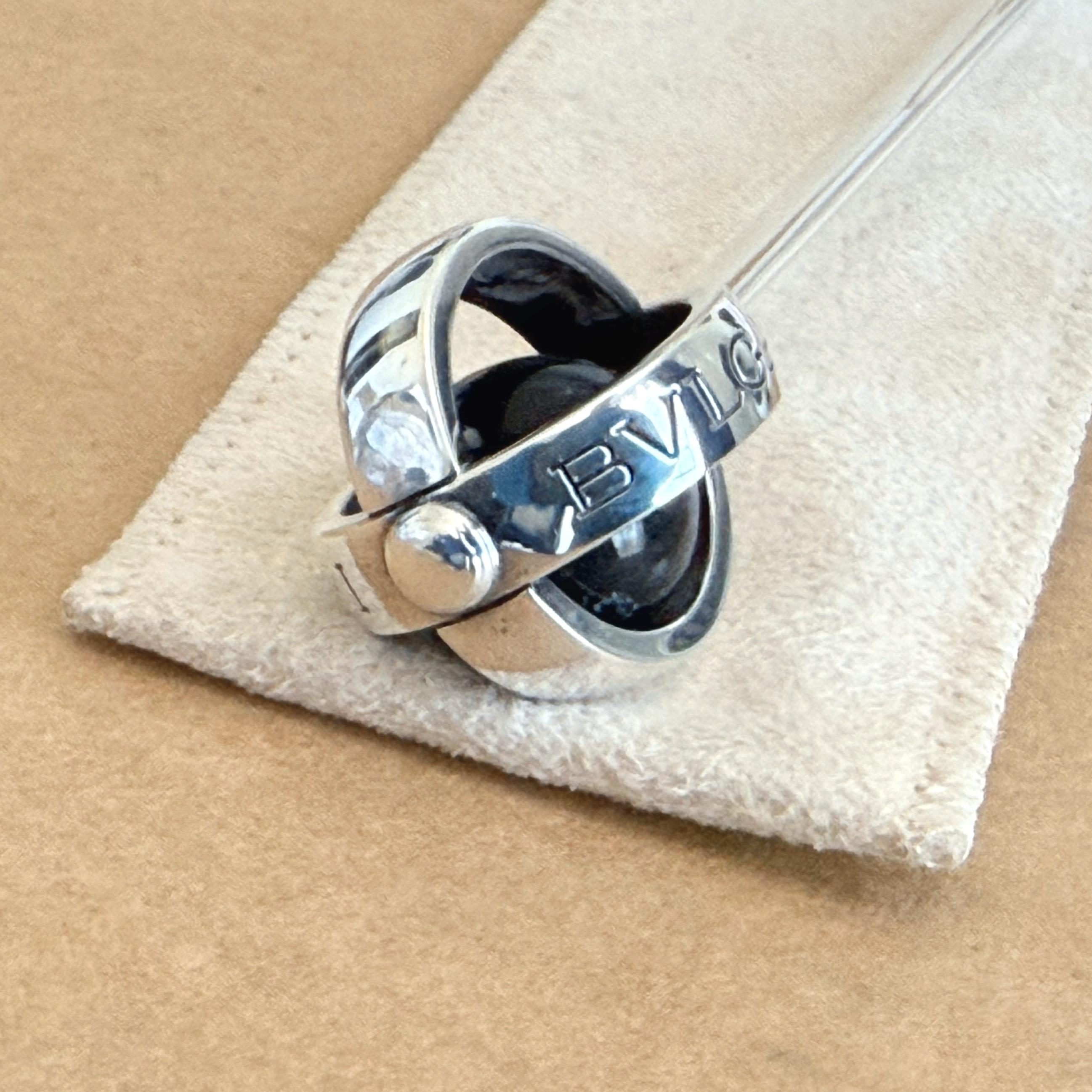 20ième siècle Coupe-papier en argent avec détails en onyx par Bulgari, 20e siècle en vente