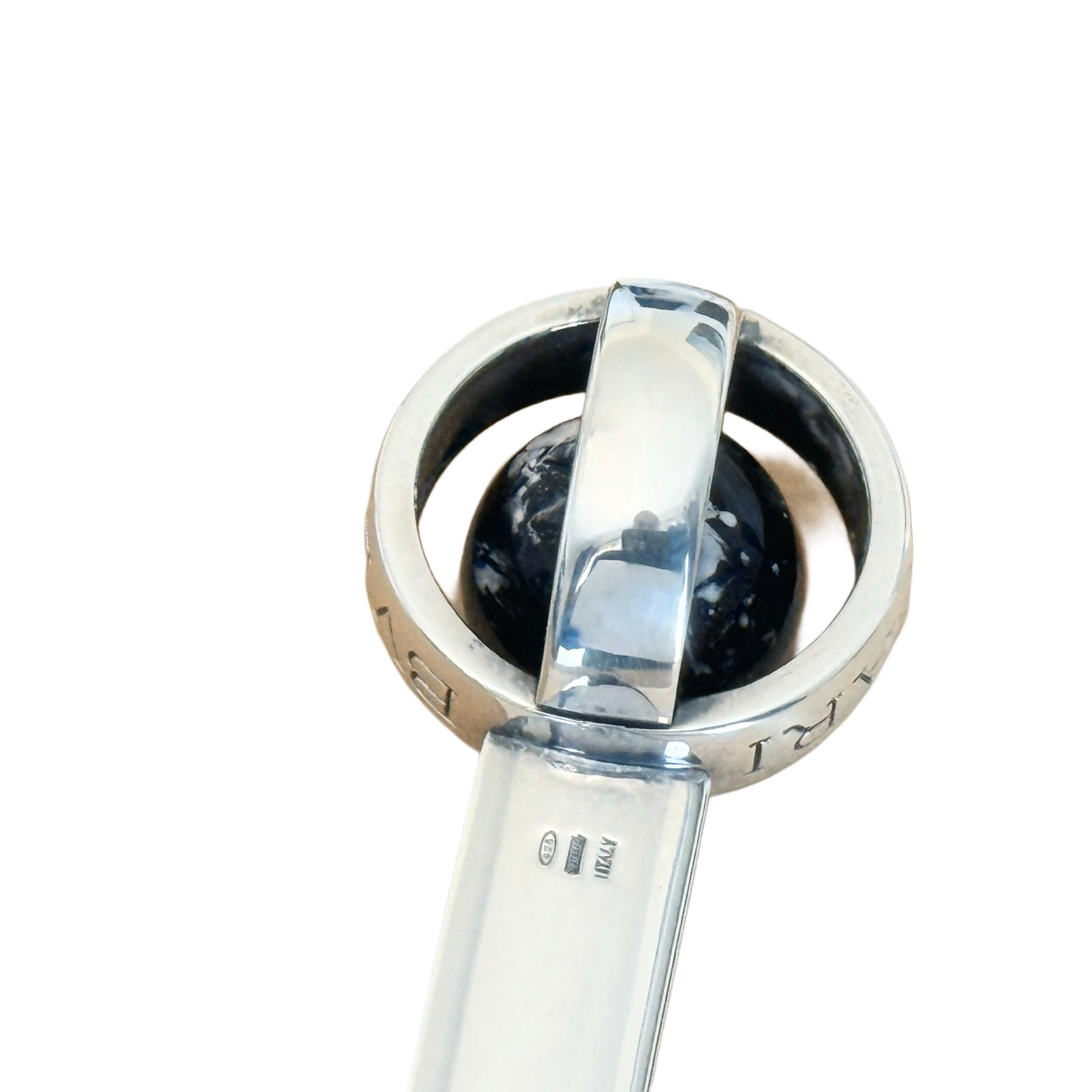 Coupe-papier en argent avec détails en onyx par Bulgari, 20e siècle en vente 3