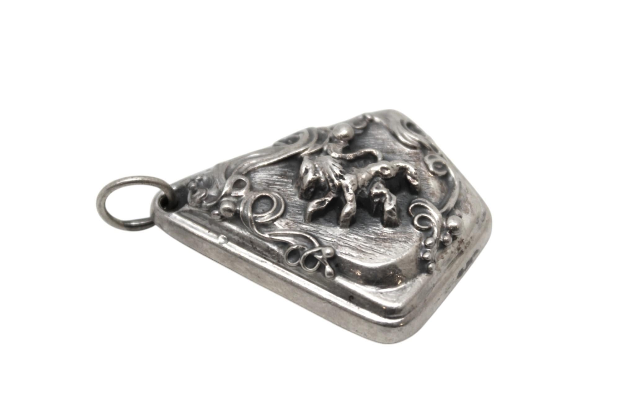 Americano Ciondolo a forma di leone in argento di Henryk Winograd, Judaica, New York, fine XX secolo in vendita